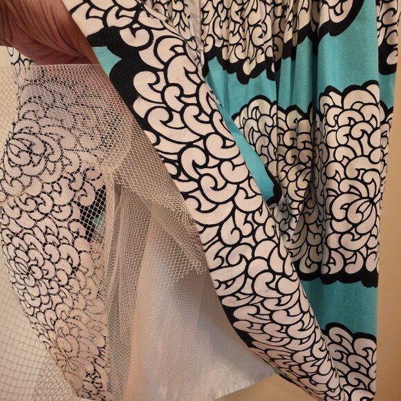 Maggy London Turquoise / Black / White Dress with Pockets 14 - Picture 5 of 8